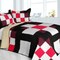 3-Piece Handmade Full/Queen Quilt Set, TC Fabric Geometric Patchwork, Vermicelli Quilted